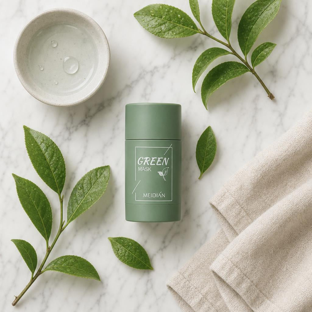Mascarilla Sólida de Té Verde - Limpieza de Poros y Puntos Negros